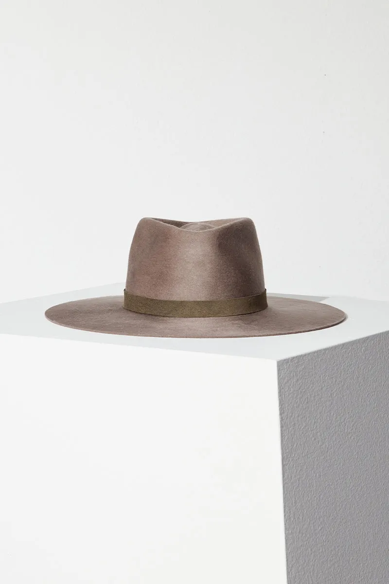 Cole Fedora Hat in Taupe Grey