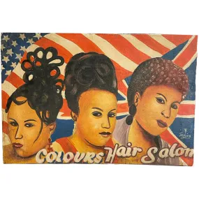 Colours Hair Salon Hand-Painted African Barber Shop Sign #619