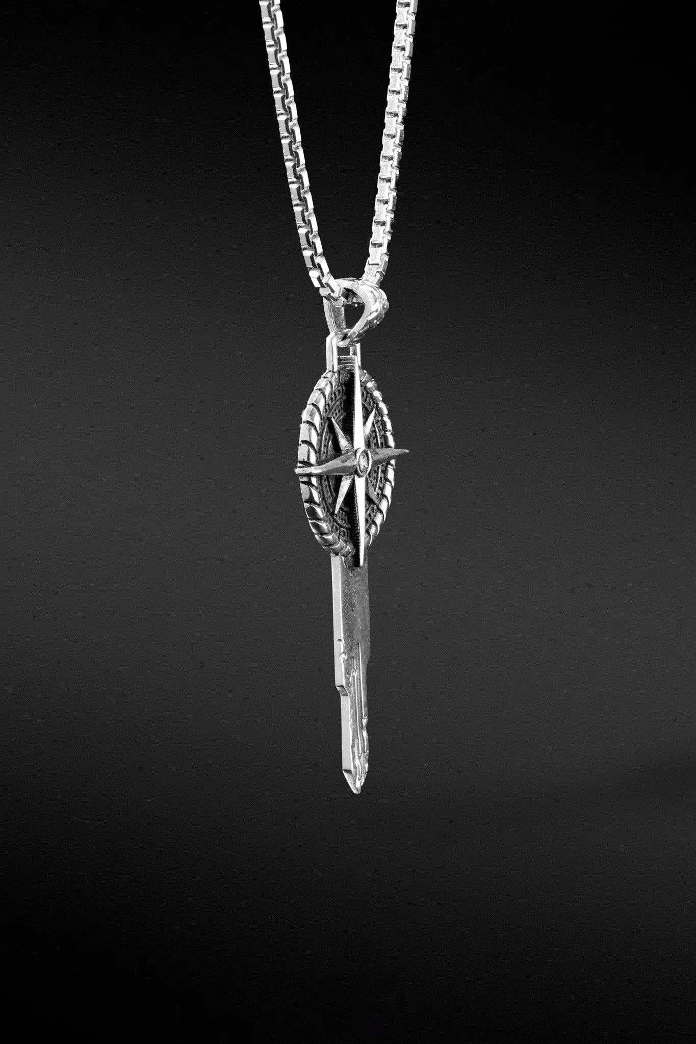 Compass Key Necklace