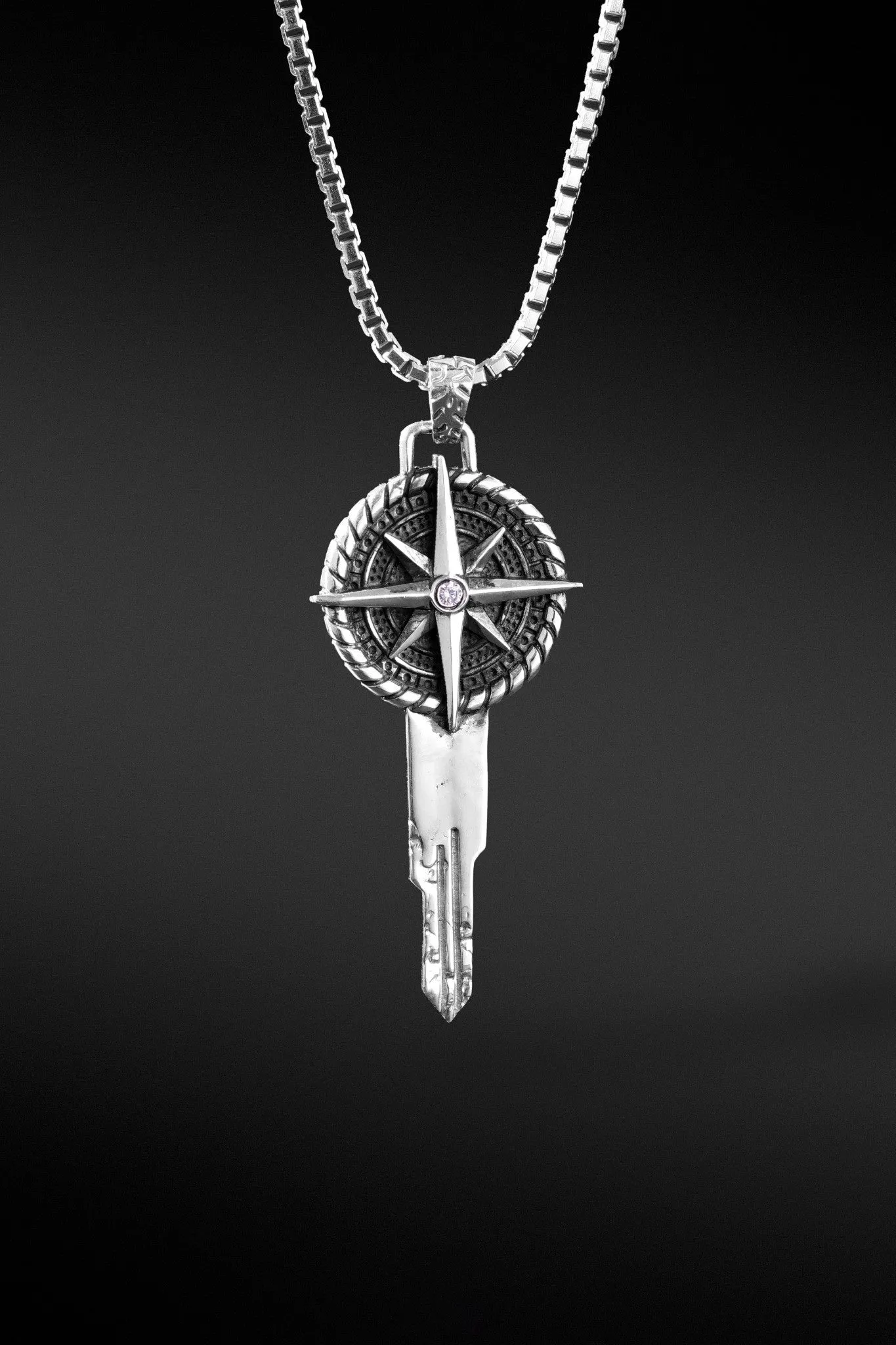 Compass Key Necklace