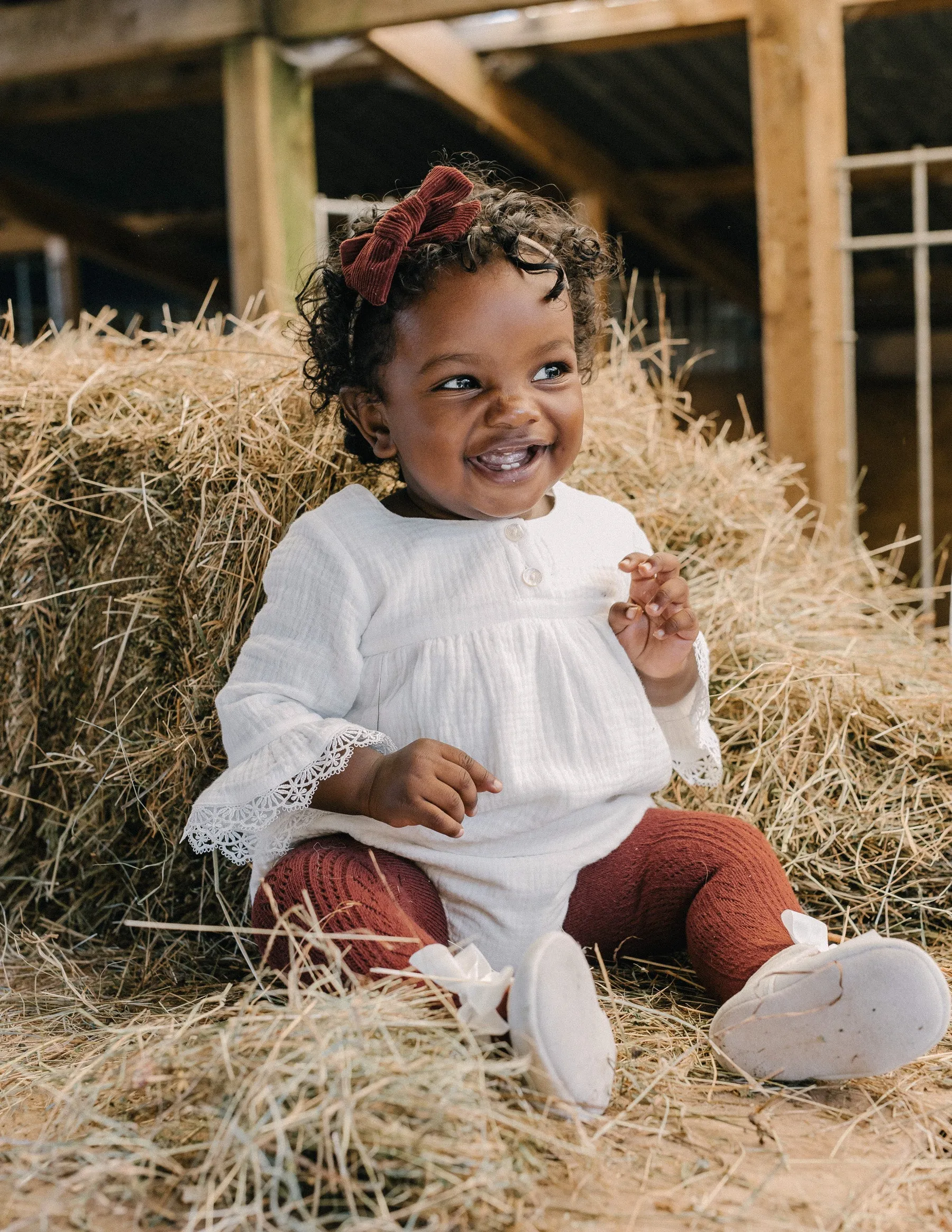 Corduroy Pinwheel Bow - Garnet