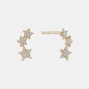 Curved Diamond Star Studs