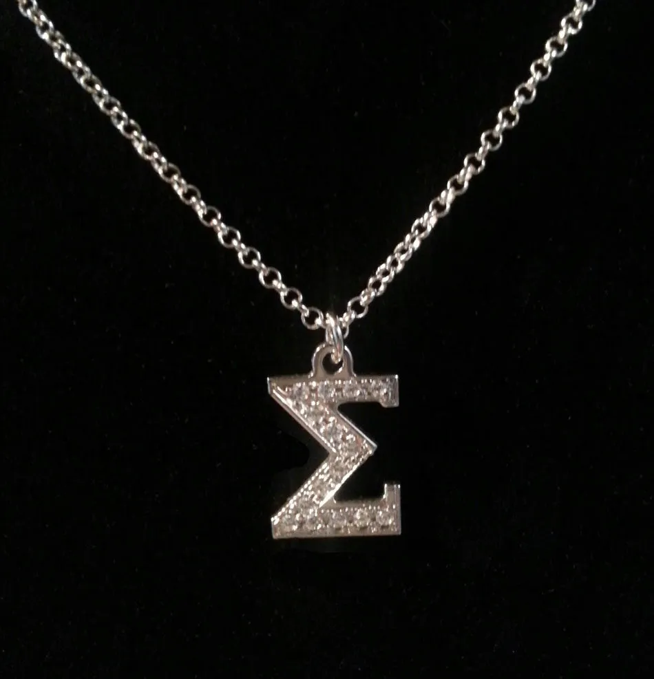 CZ Greek Letter Necklace