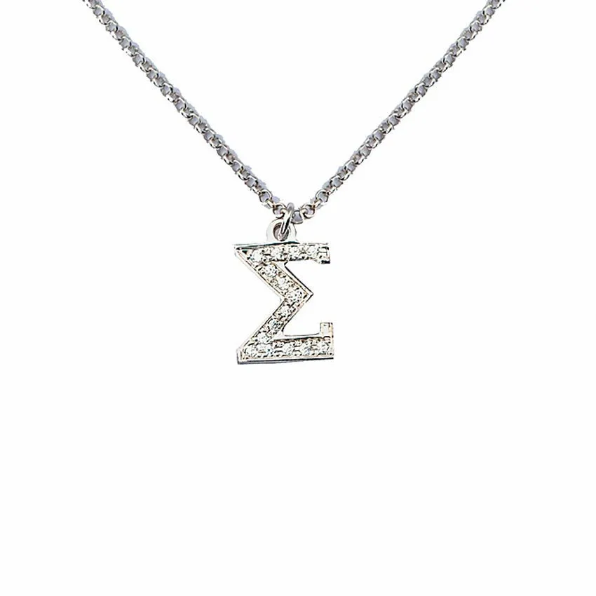 CZ Greek Letter Necklace