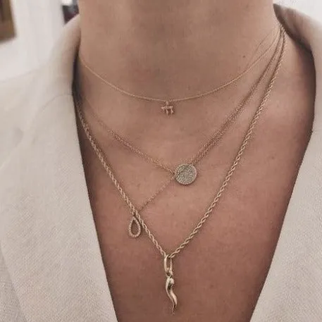 Dainty 14k Gold Chai Necklace