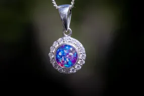 Dainty Bedazzled Opal Circle Pendant