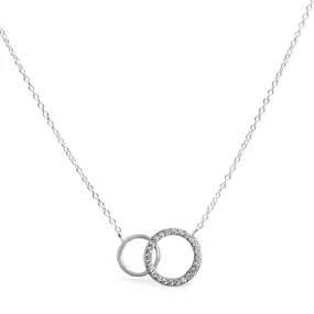 Dainty Double Circle Necklace-Silver