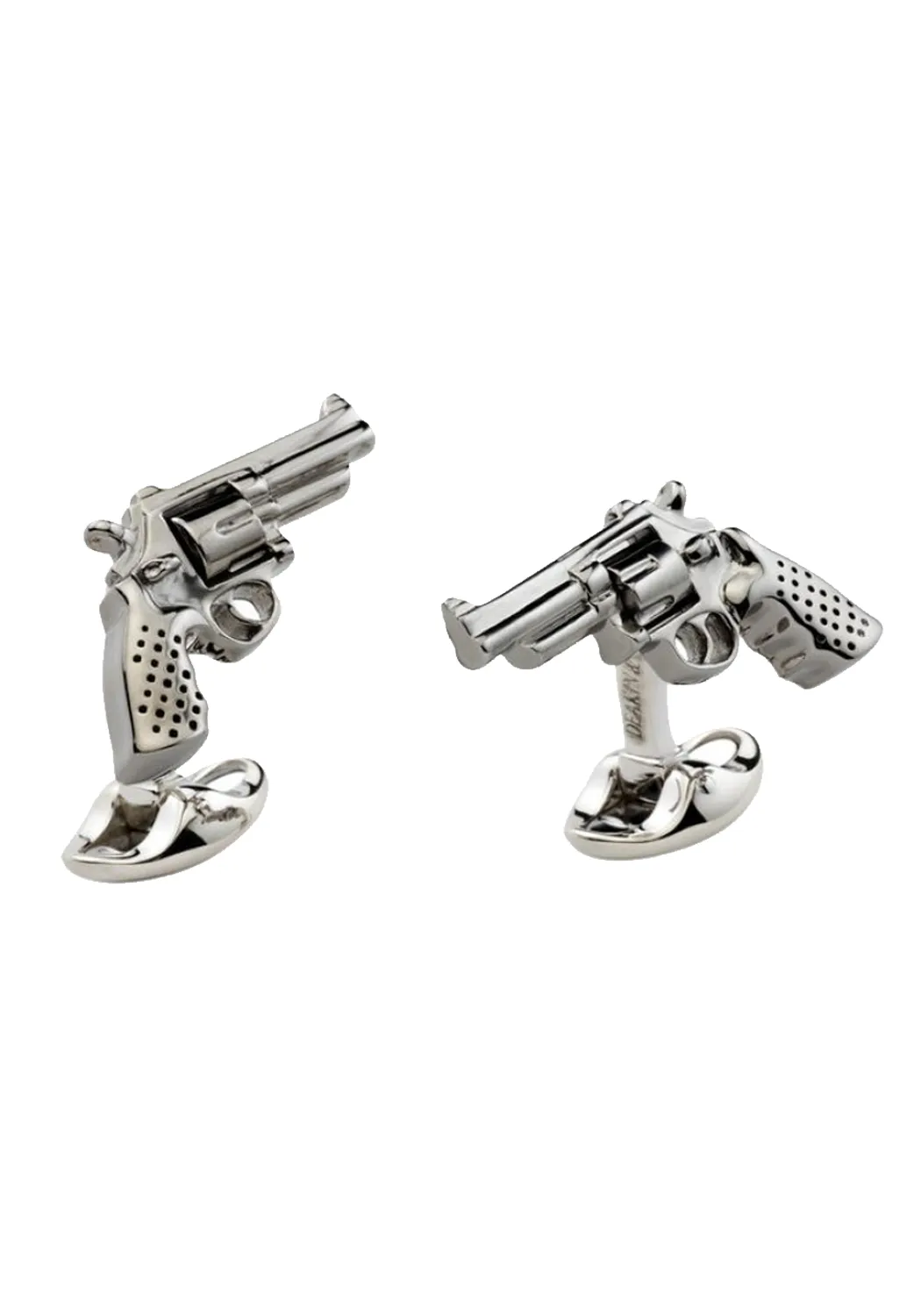 Deakin & Francis Sterling Silver Revolver Gun Cufflinks