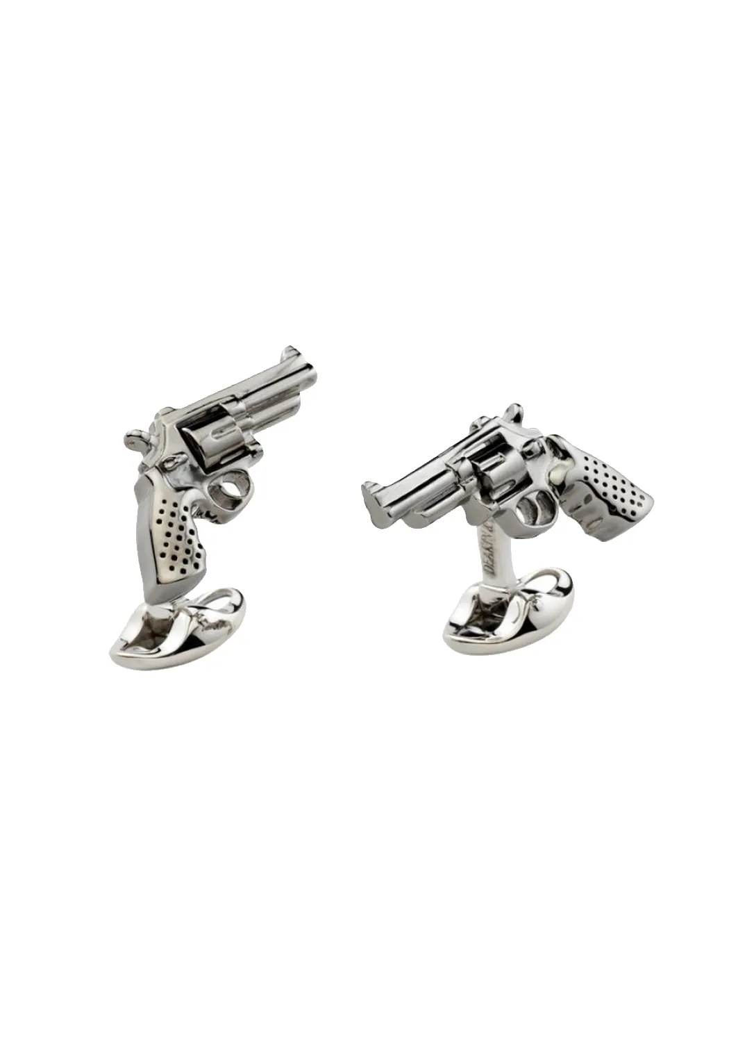 Deakin & Francis Sterling Silver Revolver Gun Cufflinks