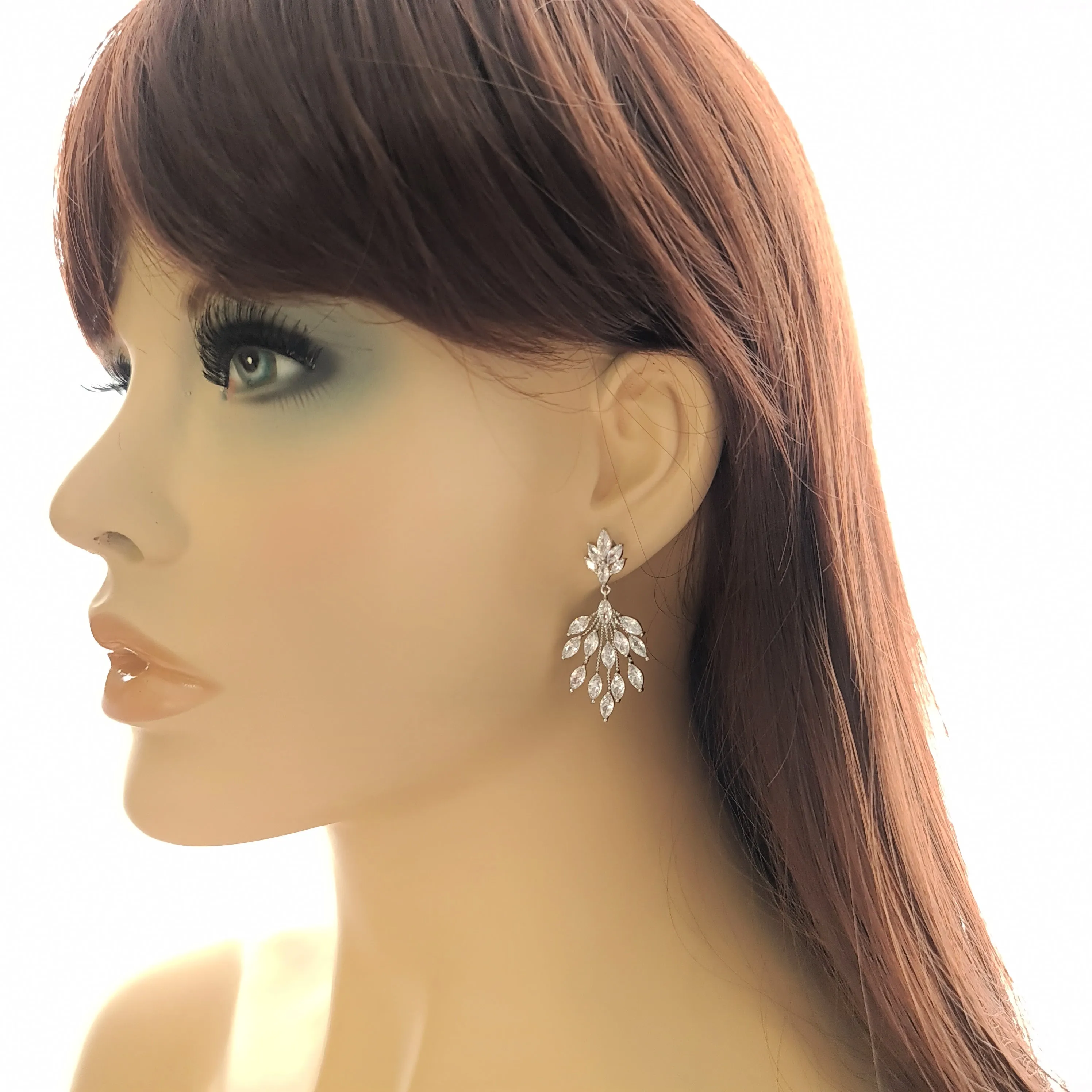 Delicate Marquise Chandelier Earrings-Belle