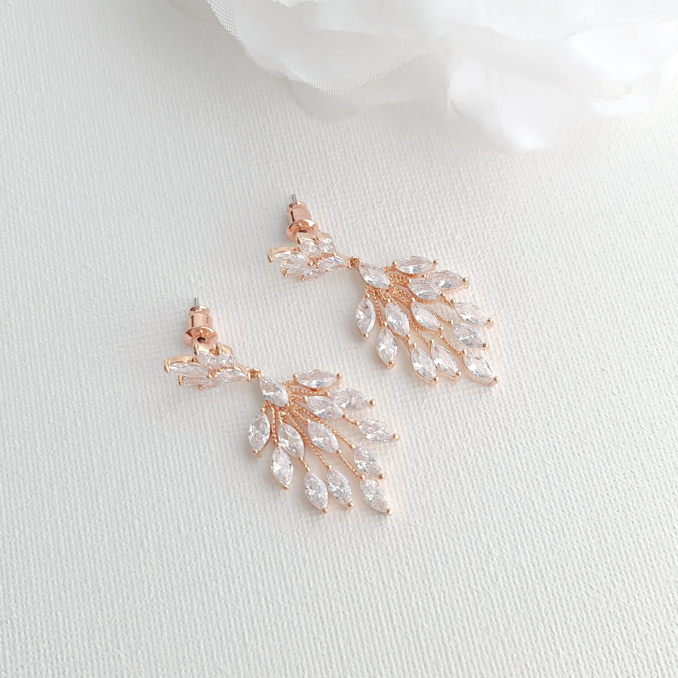 Delicate Marquise Chandelier Earrings-Belle