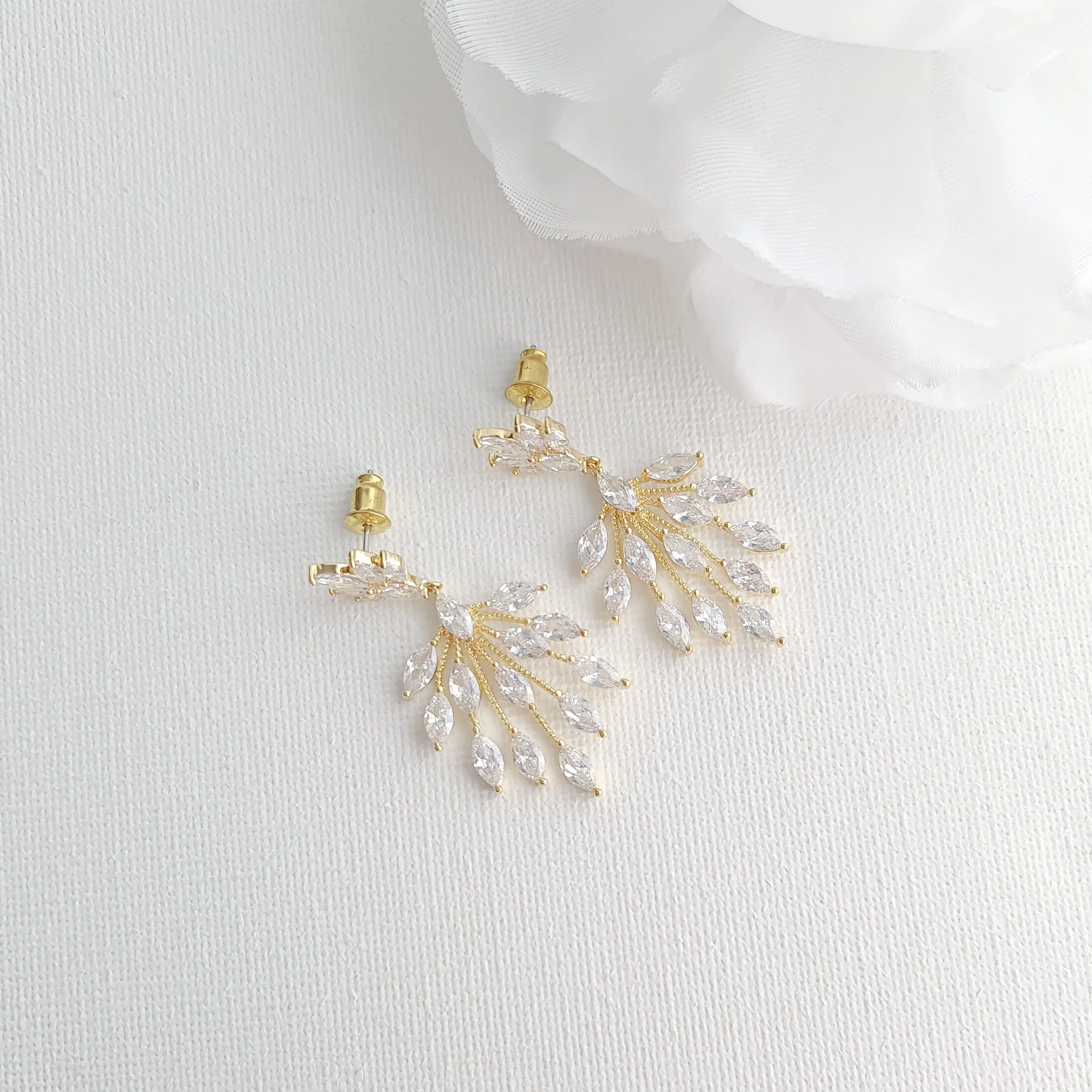 Delicate Marquise Chandelier Earrings-Belle