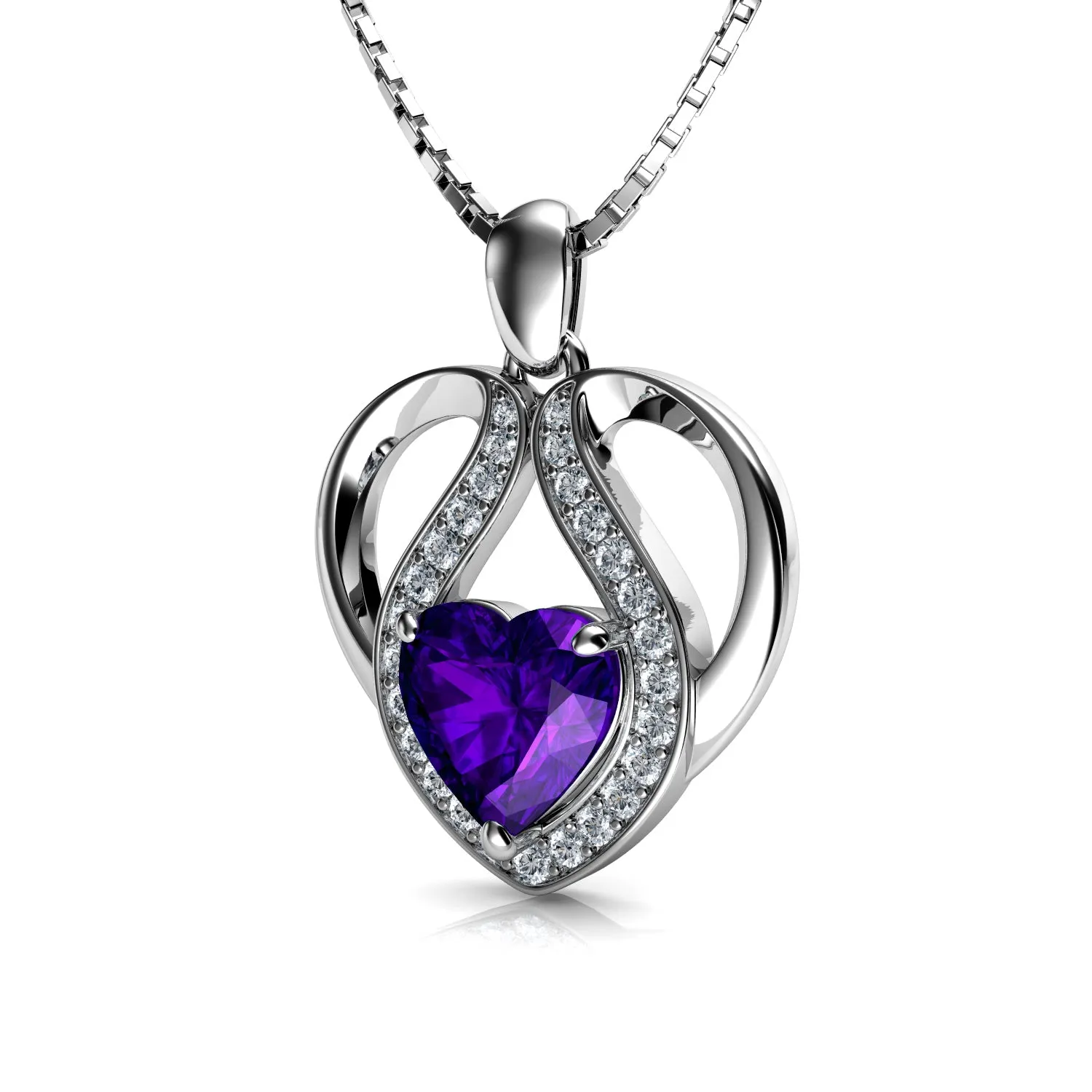 DEPHINI - purple necklace for Women - 925 sterling silver pendant