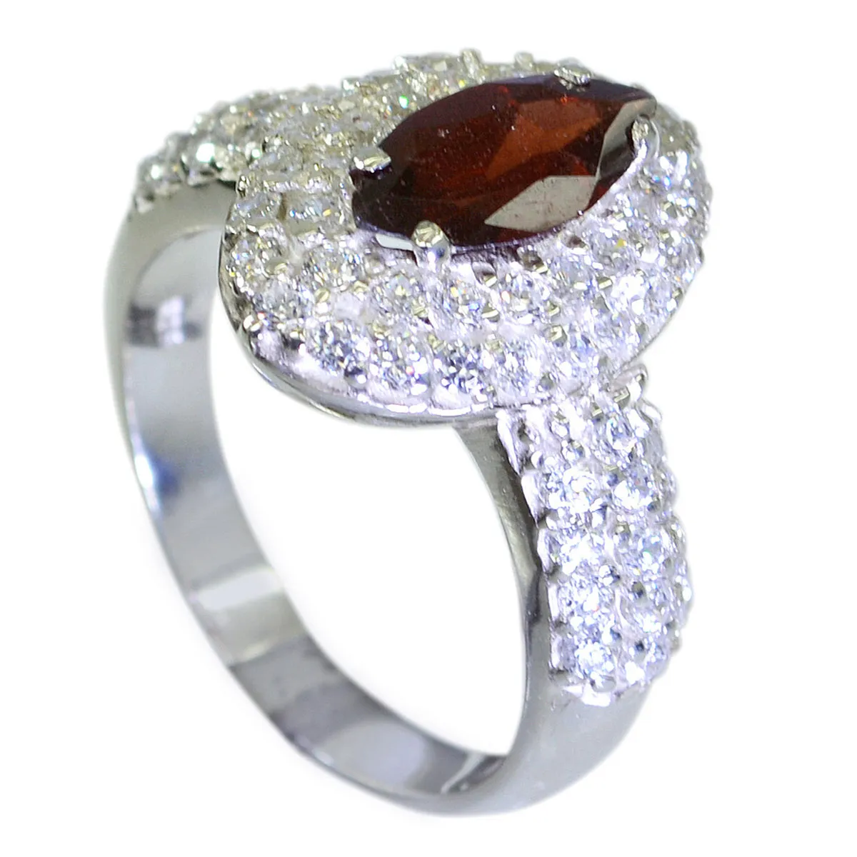 Desirable Stone Garnet Sterling Silver Rings Gift For Black Friday