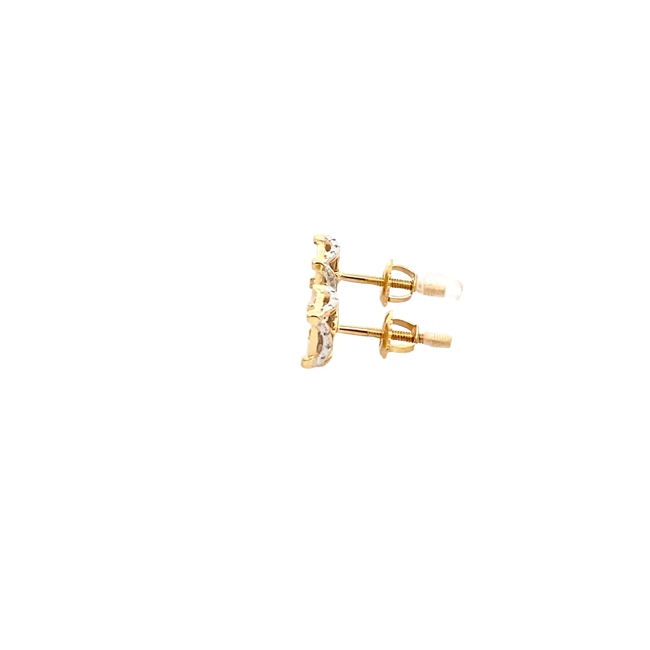 Diamond 0.09ctw Small 2-Tone Earrings