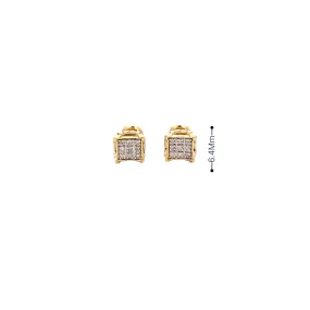 Diamond 0.09ctw Small 2-Tone Earrings