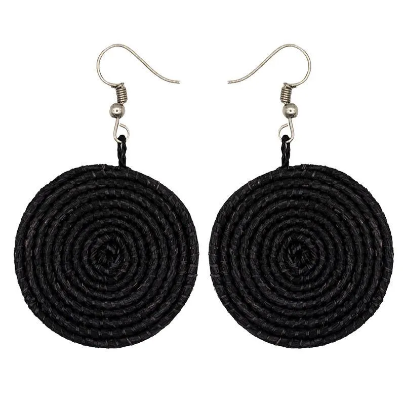 Duara Embroidery Earrings Black