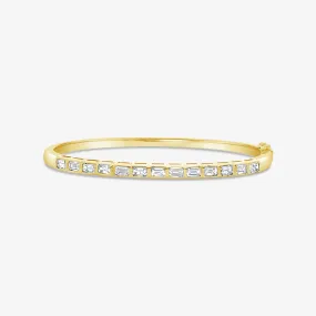 Emerald-Cut Diamond Bangle Bracelet