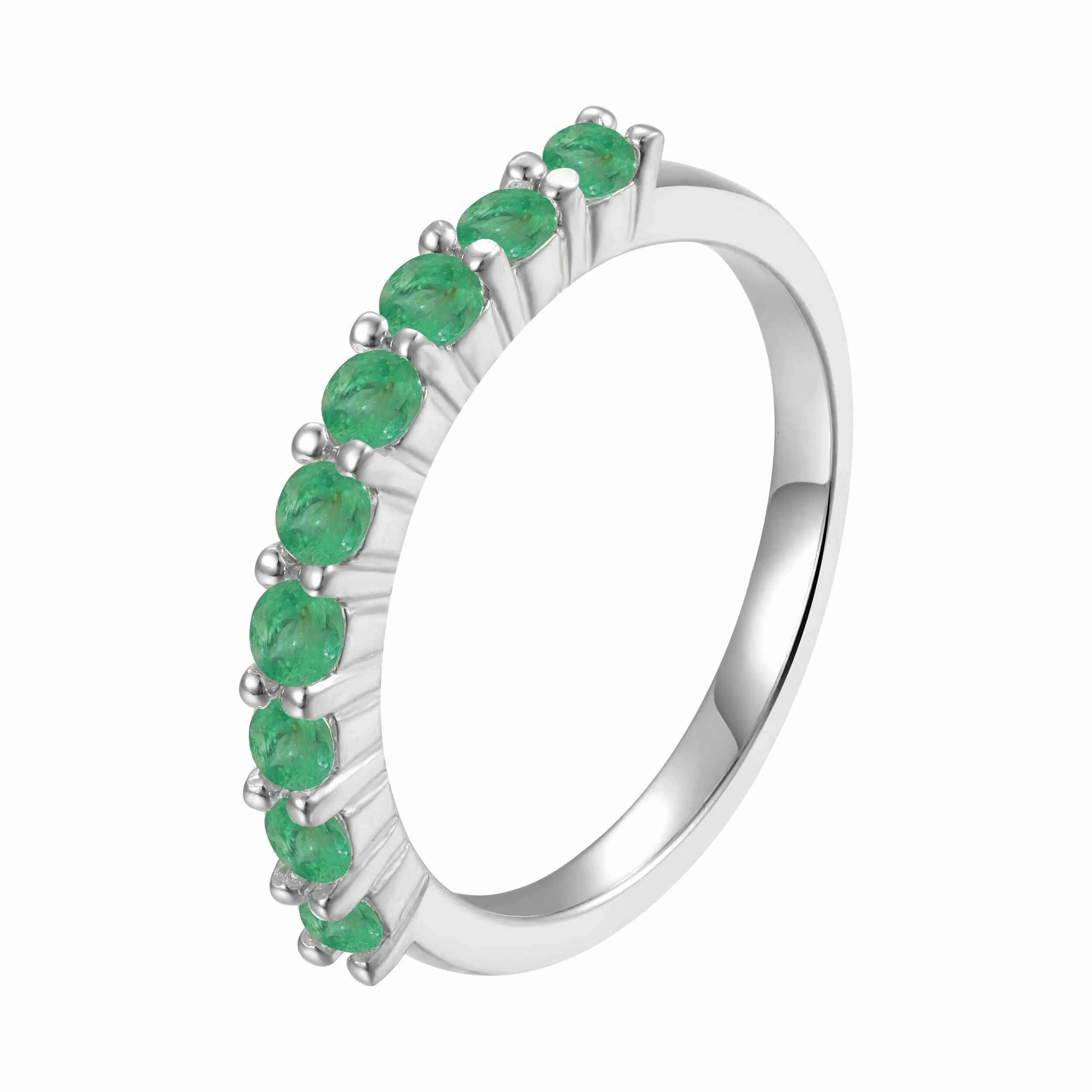 Emerald Half Eternity Ring