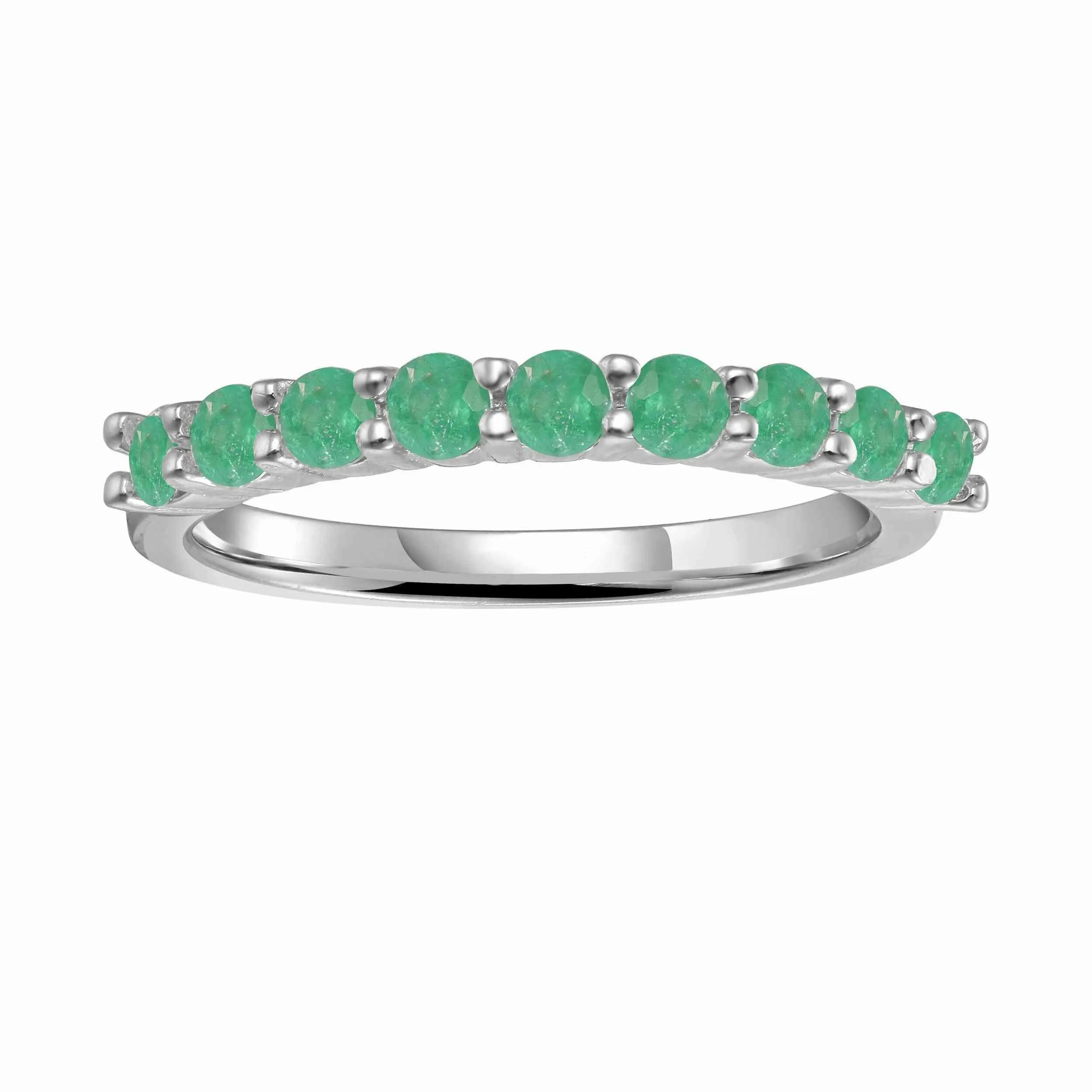 Emerald Half Eternity Ring