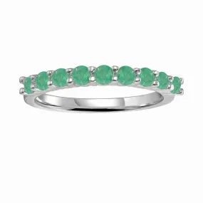 Emerald Half Eternity Ring