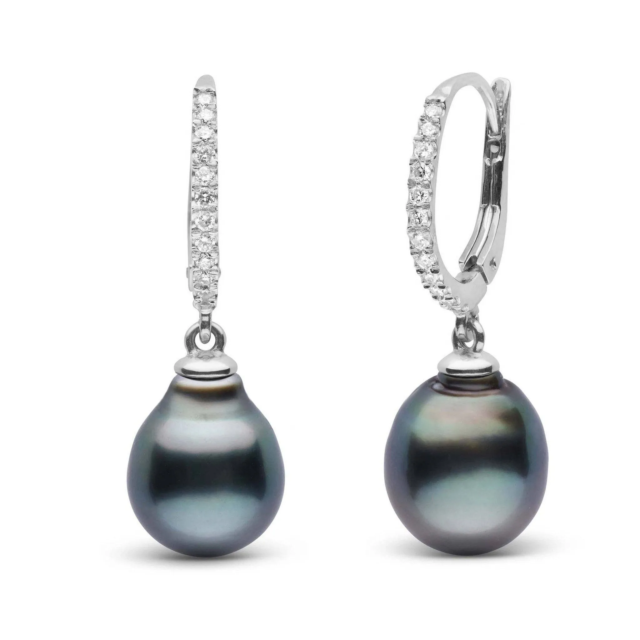 Eternal Collection Tahitian 9.0-10.0 mm Baroque Pearl & Diamond Dangle Earrings