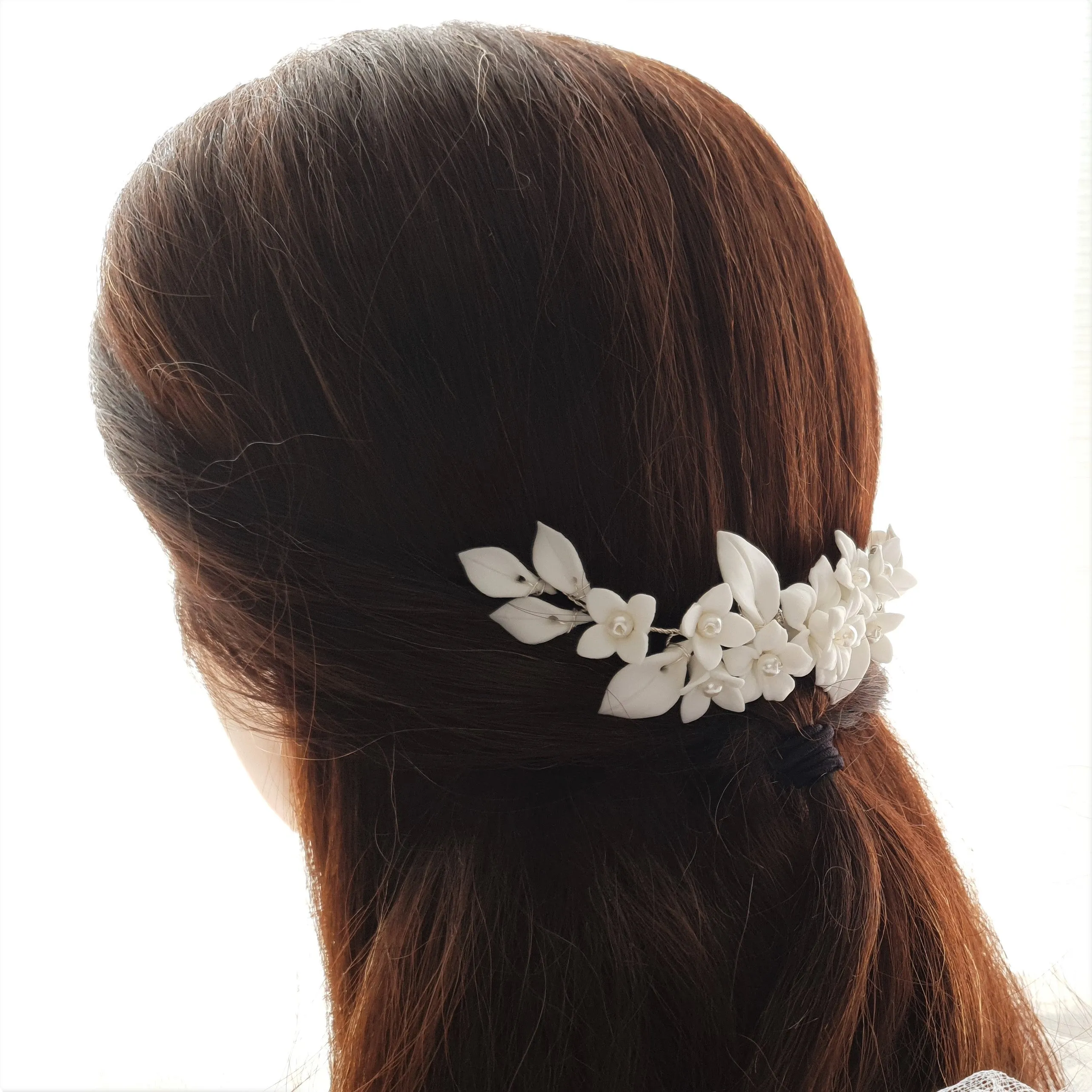 Flower Hair Comb for Brides-Snow Drops