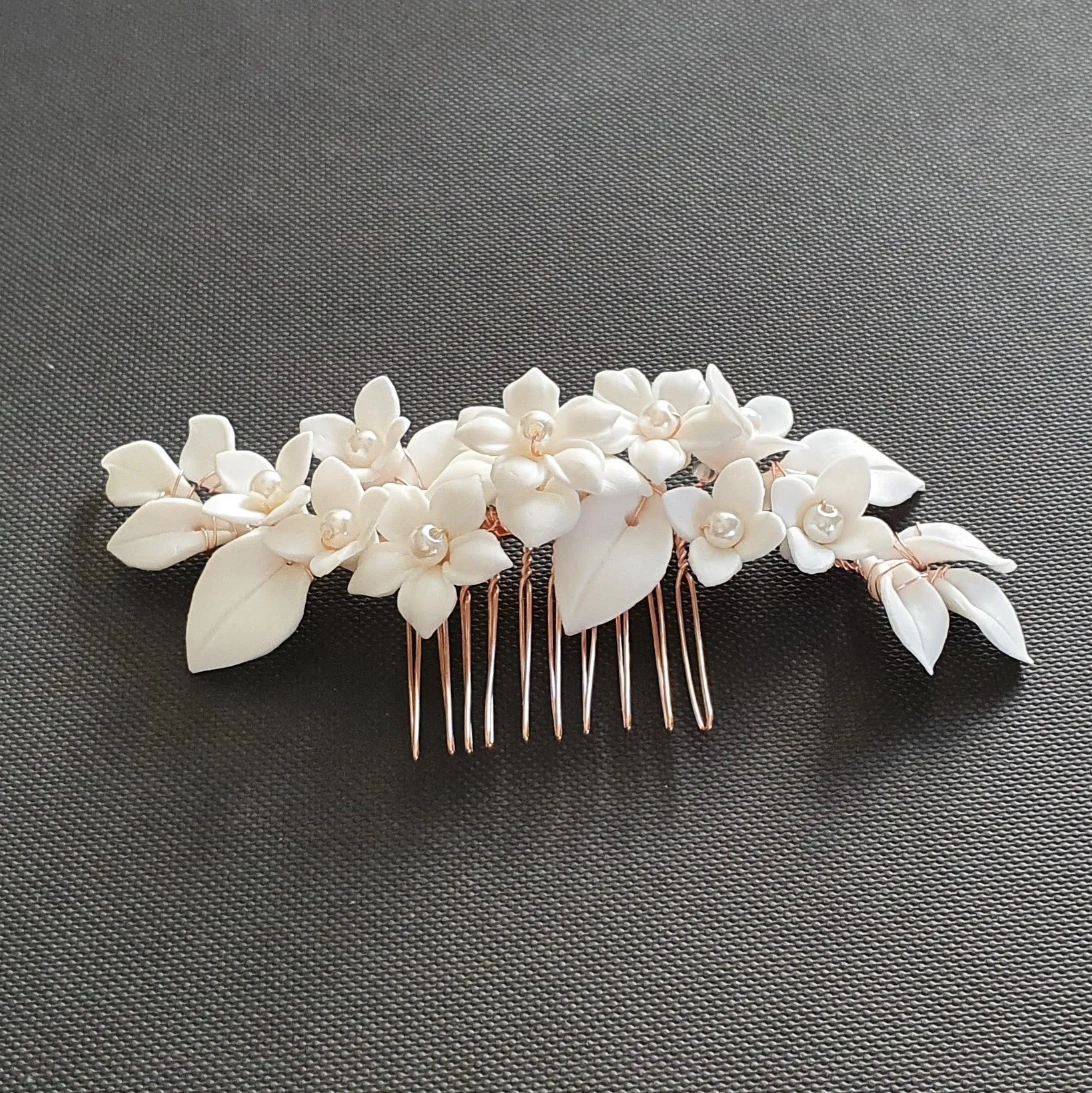 Flower Hair Comb for Brides-Snow Drops