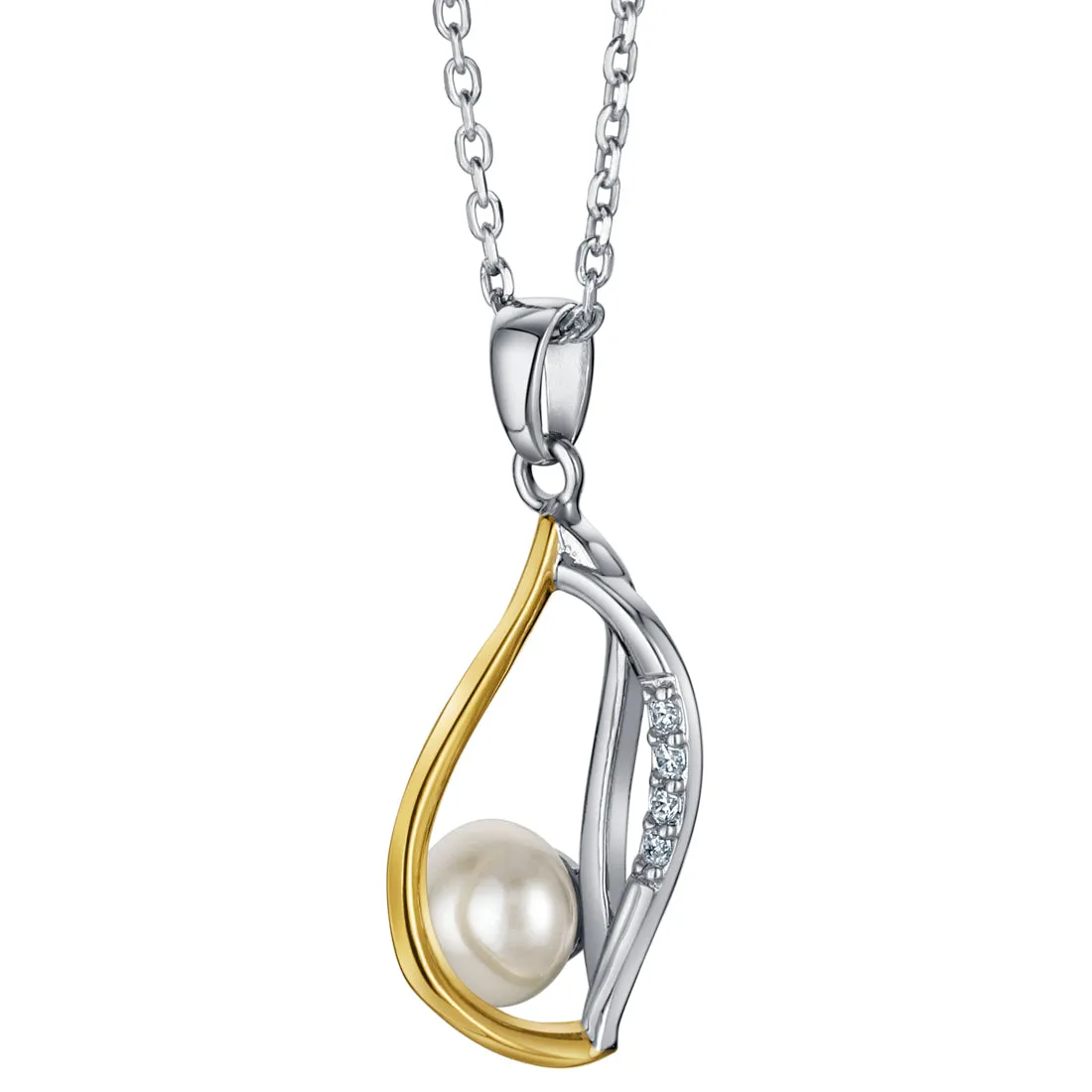 Freshwater Cultured Pearl Teardrop Pendant in Sterling Silver