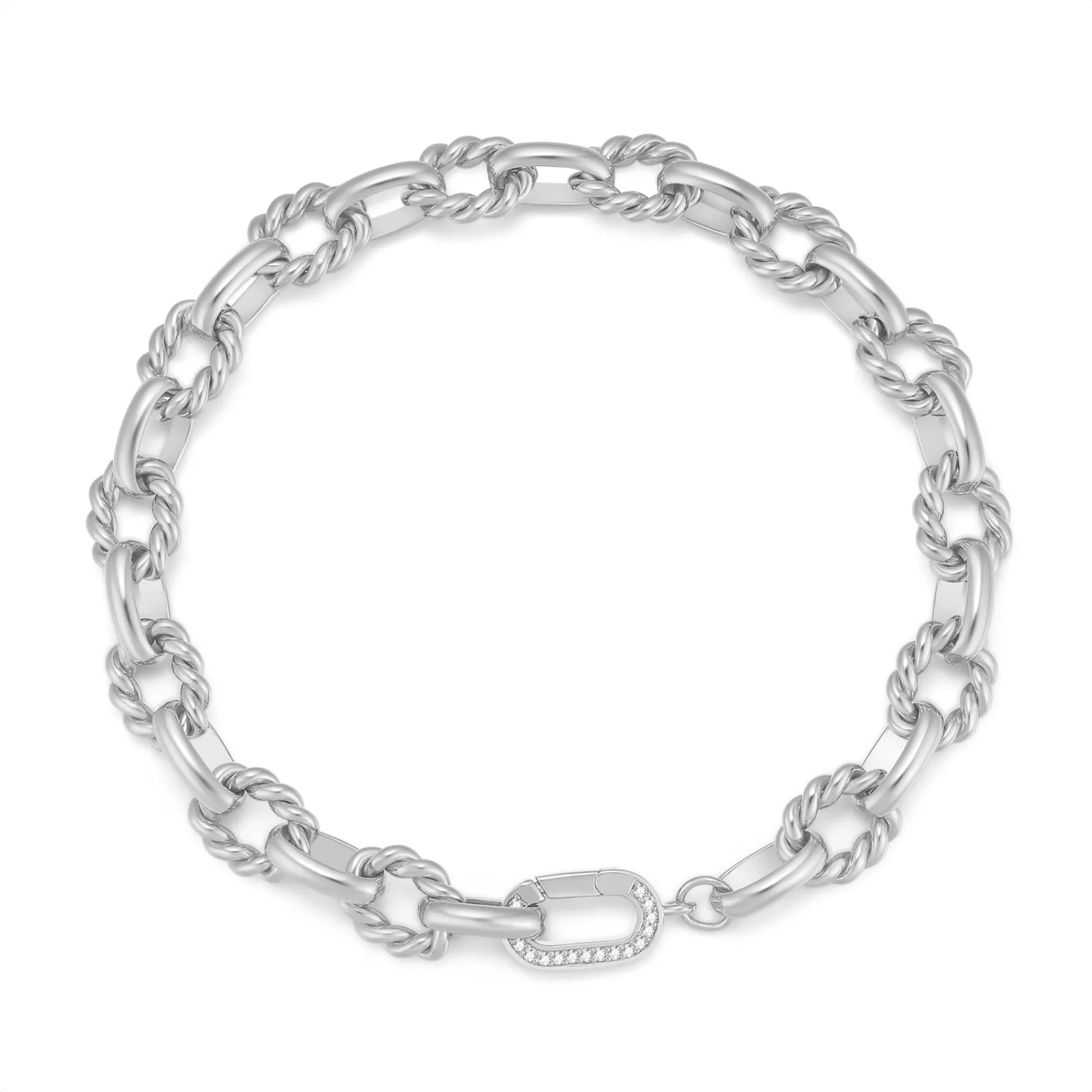 Freshwater Pearl Silver Link Choker/Double Bracelet