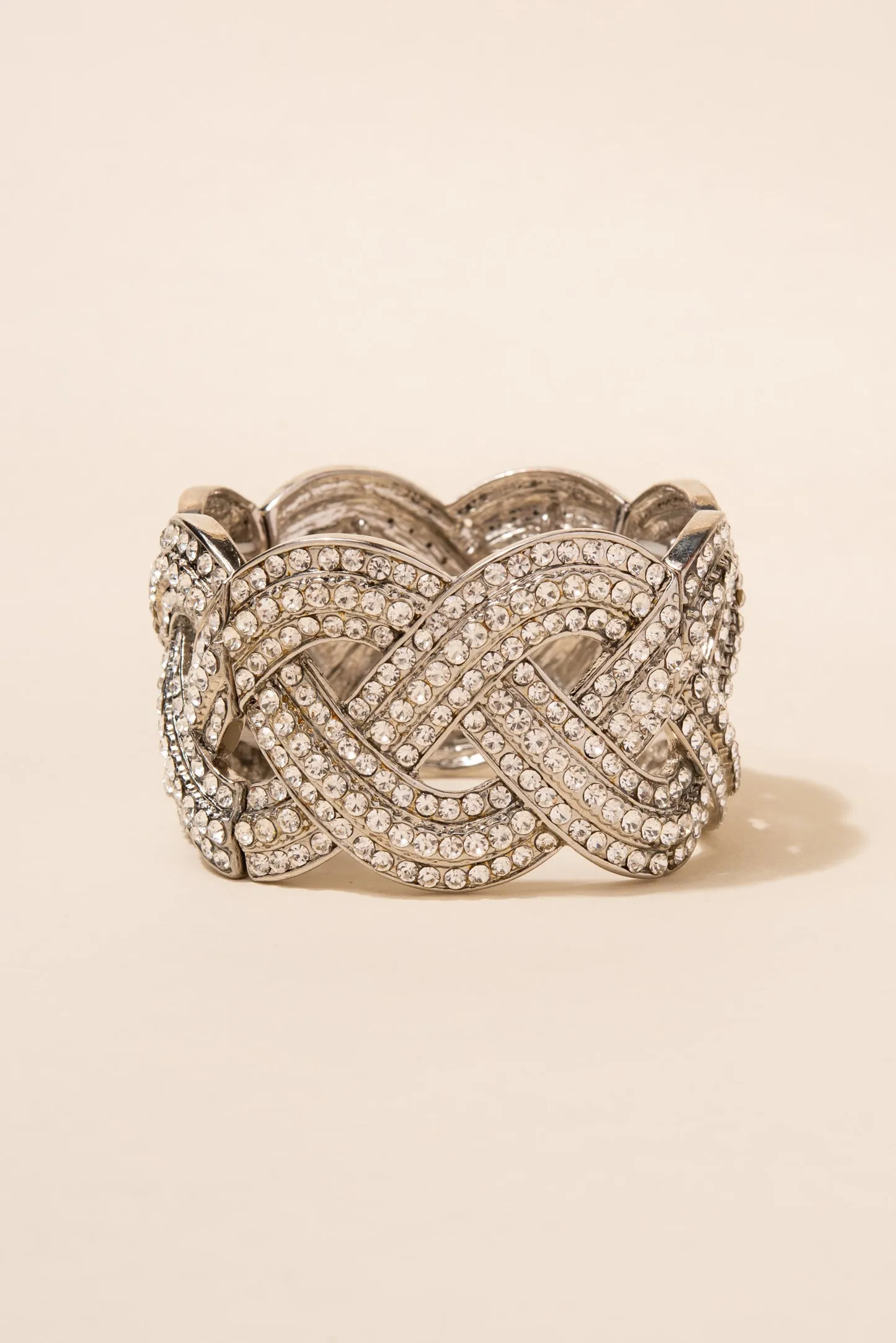 Gemma Intertwined Rhinestone Bracelet Cuff