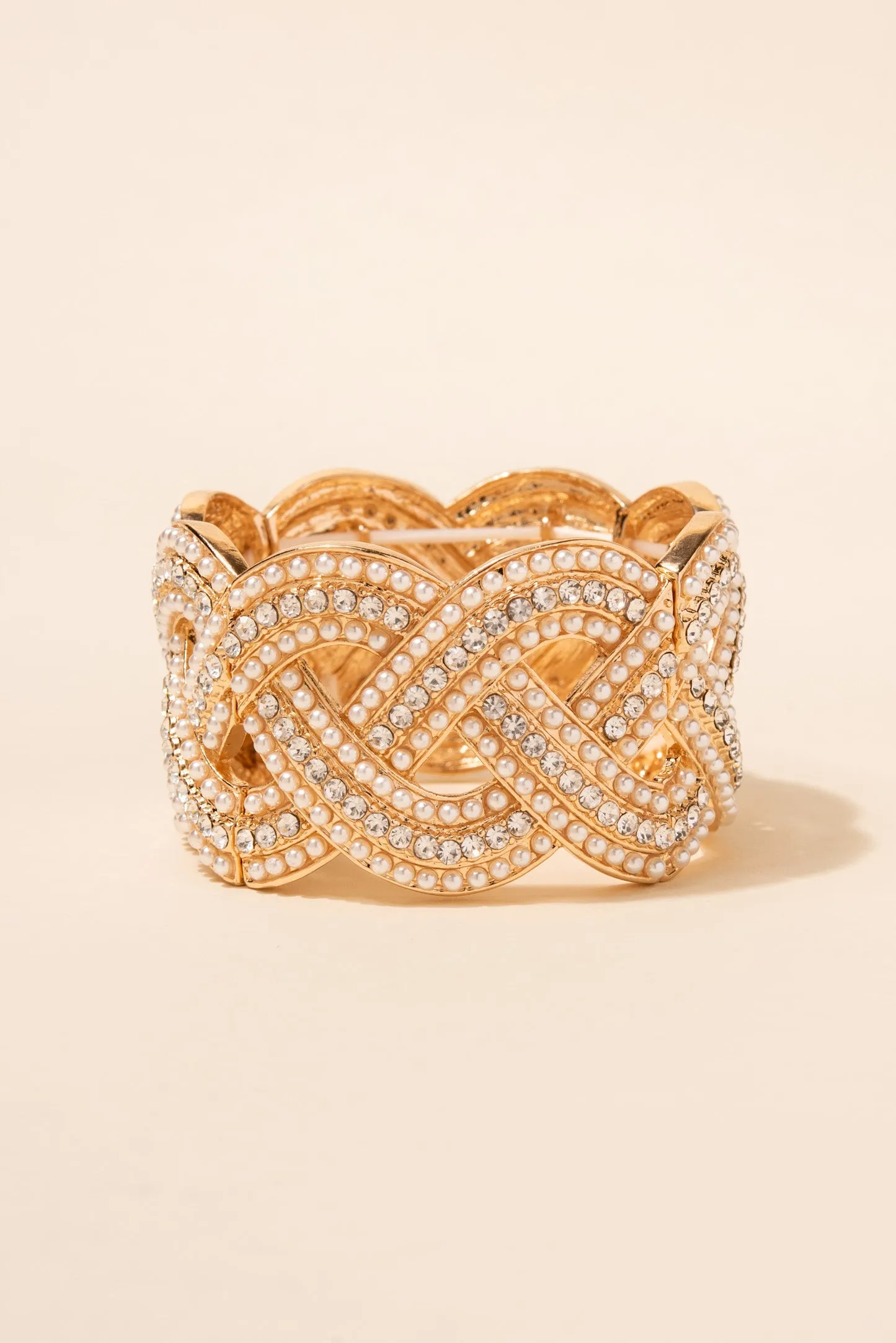 Gemma Intertwined Rhinestone Bracelet Cuff