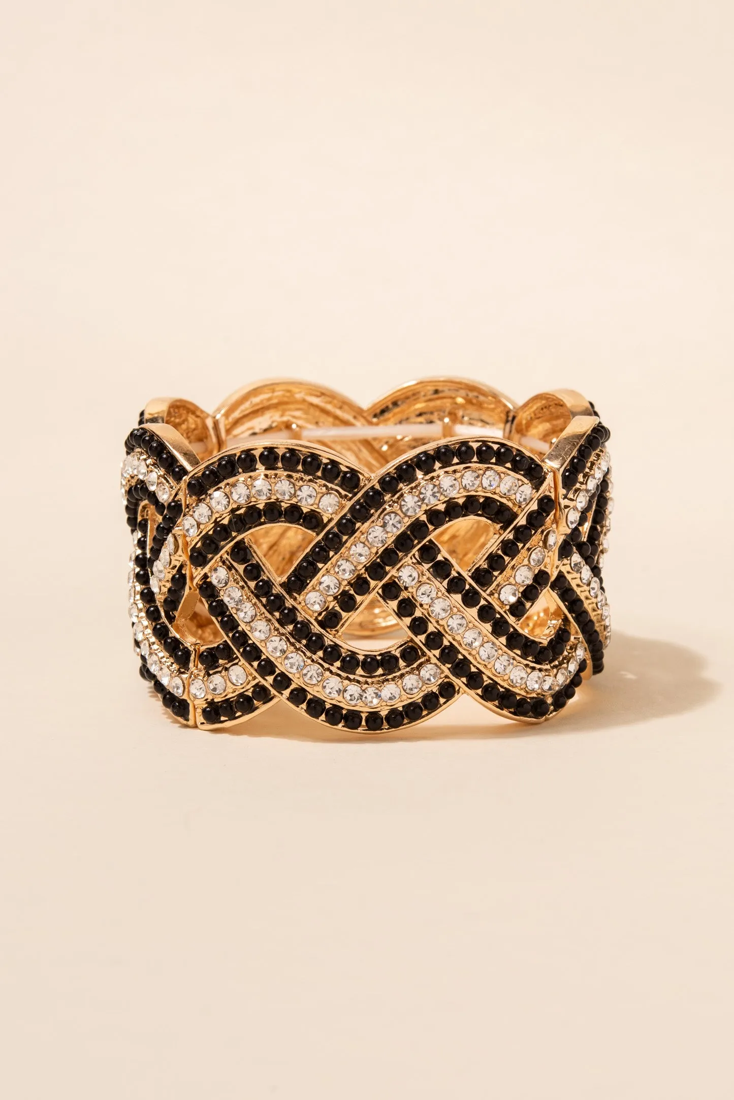 Gemma Intertwined Rhinestone Bracelet Cuff