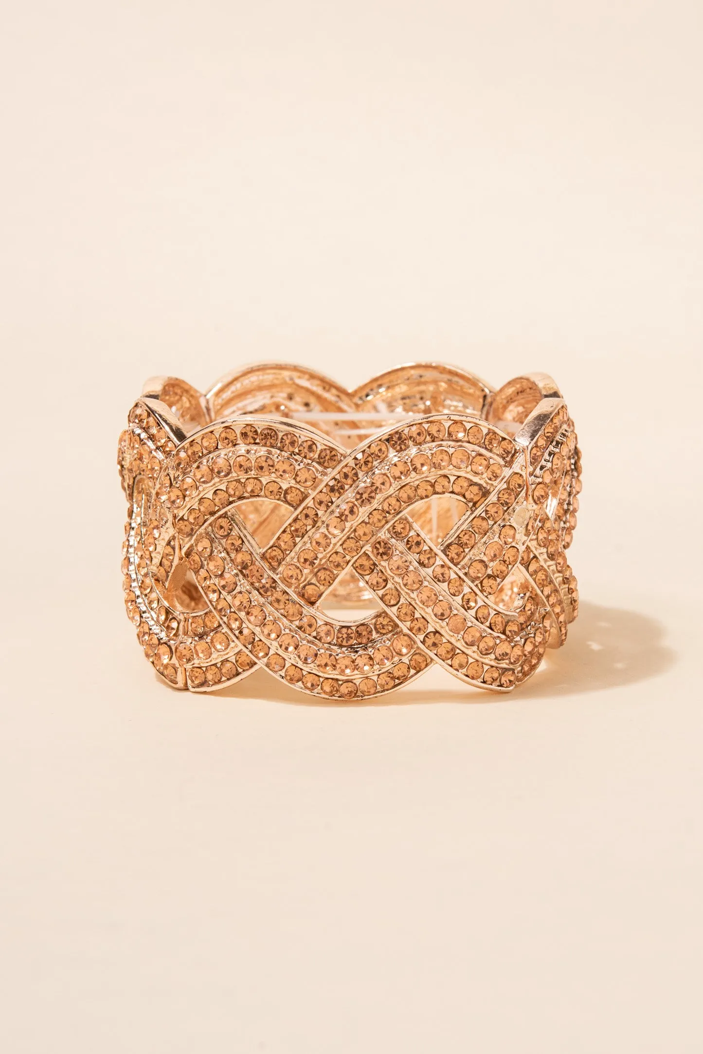 Gemma Intertwined Rhinestone Bracelet Cuff