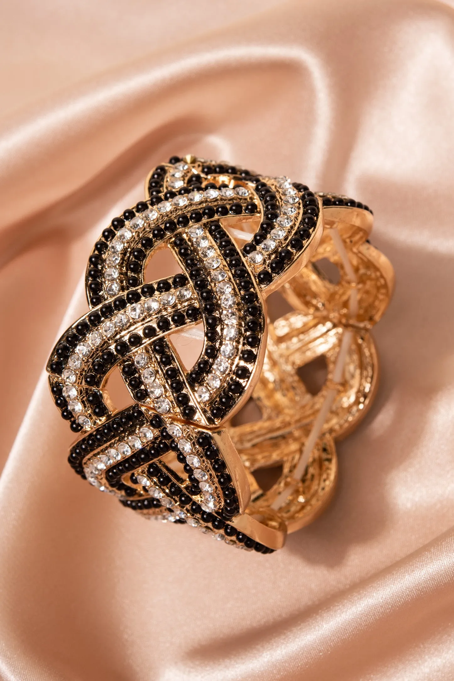 Gemma Intertwined Rhinestone Bracelet Cuff