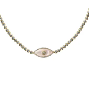 “Gemma” mother of pearl eye choker