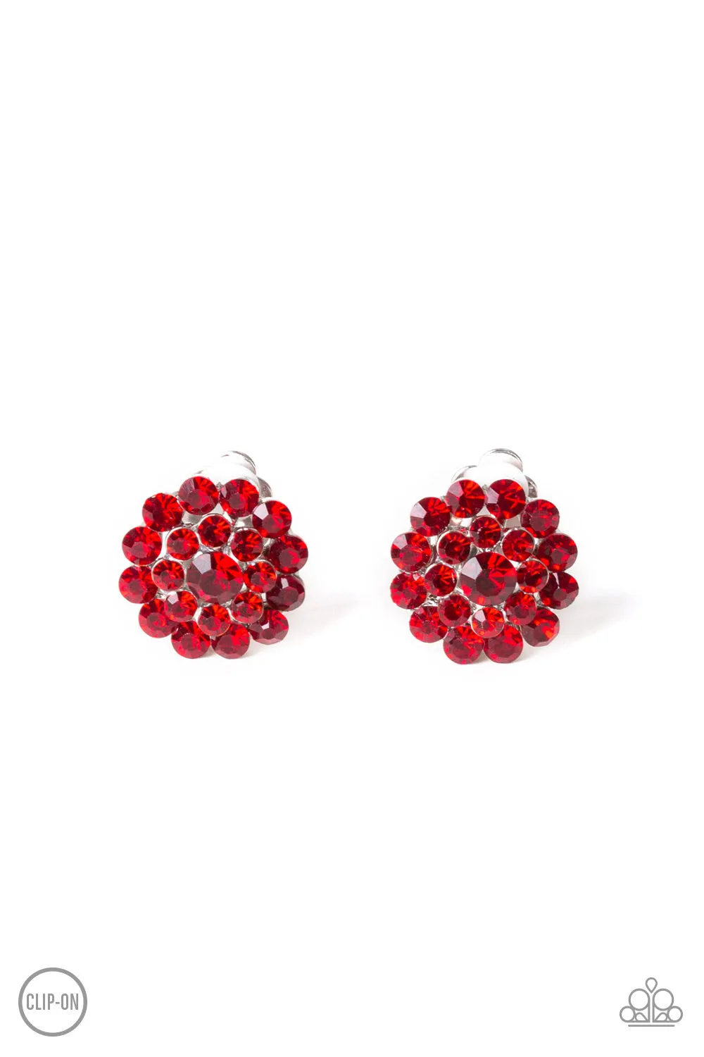 Glammed Out Red Clip-On-Earrings