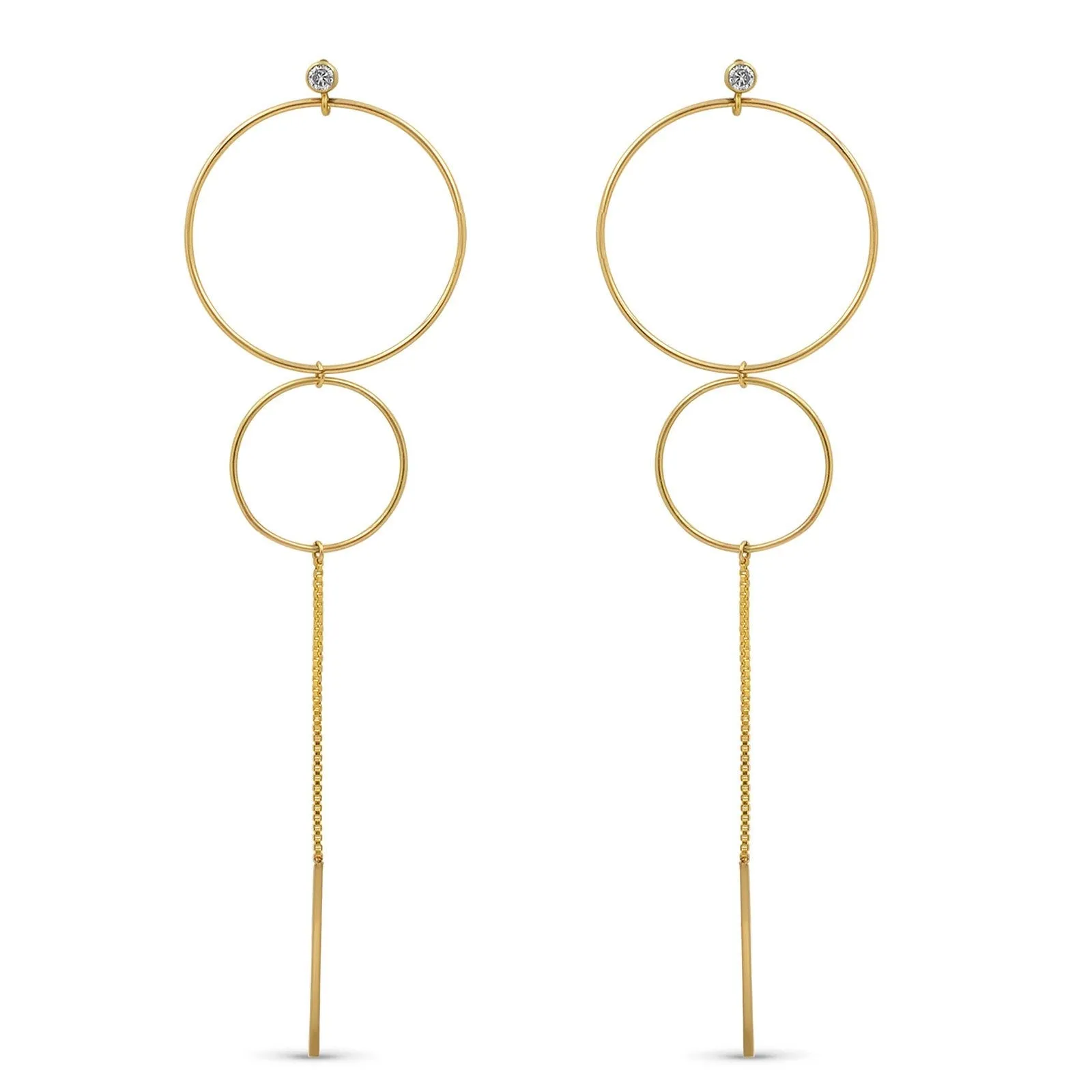 Gold Filled - Linear Hoop Earring