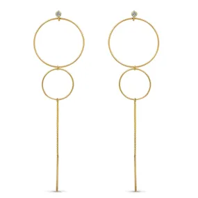 Gold Filled - Linear Hoop Earring