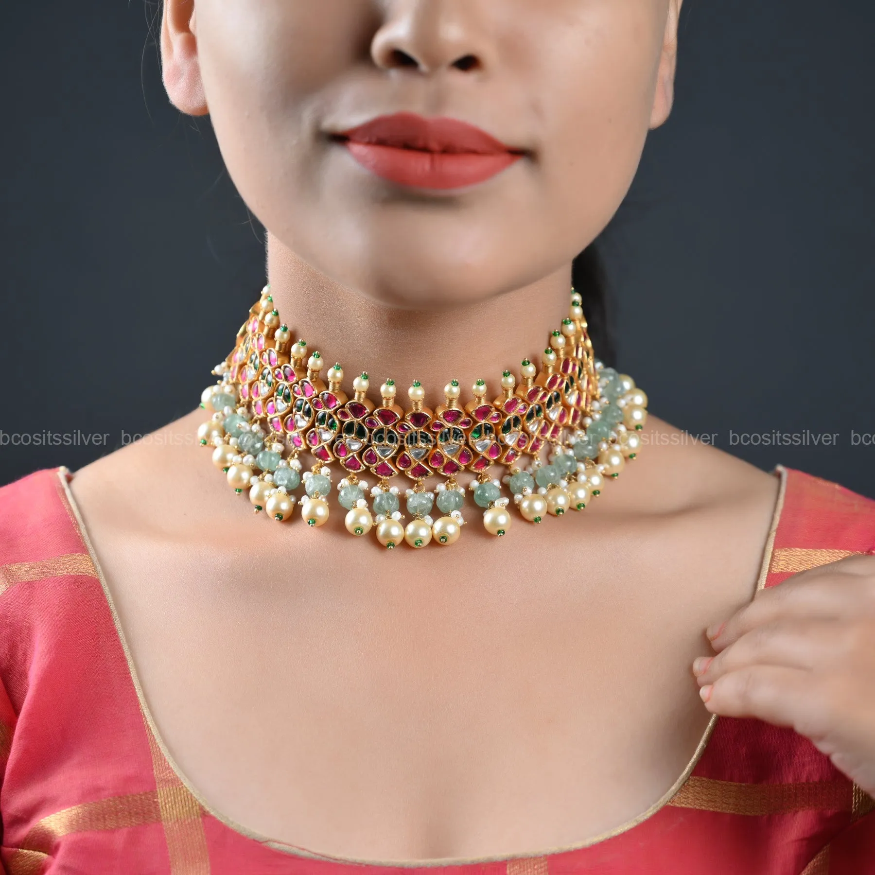 Gold Plated Kundan Choker - 818