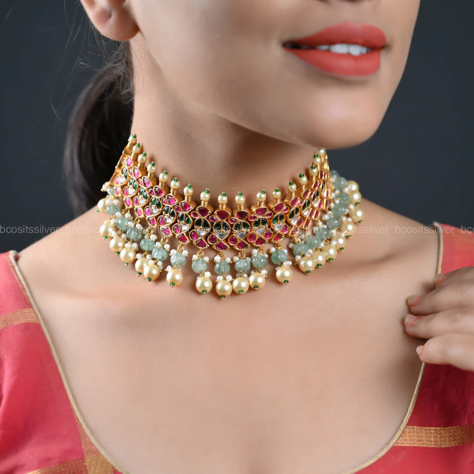 Gold Plated Kundan Choker - 818