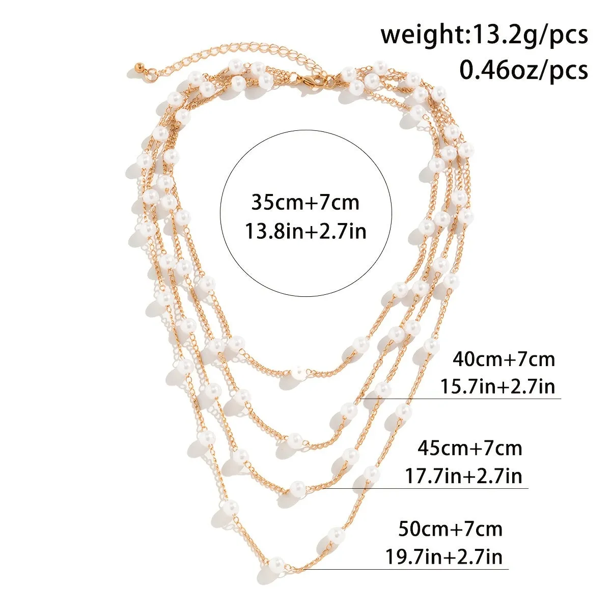 Gorgeous Faux Pearl Multi-Layer Necklace: A Delicate Design Perfect for Any Occasion - A Perfect Gift for Women & Girls!