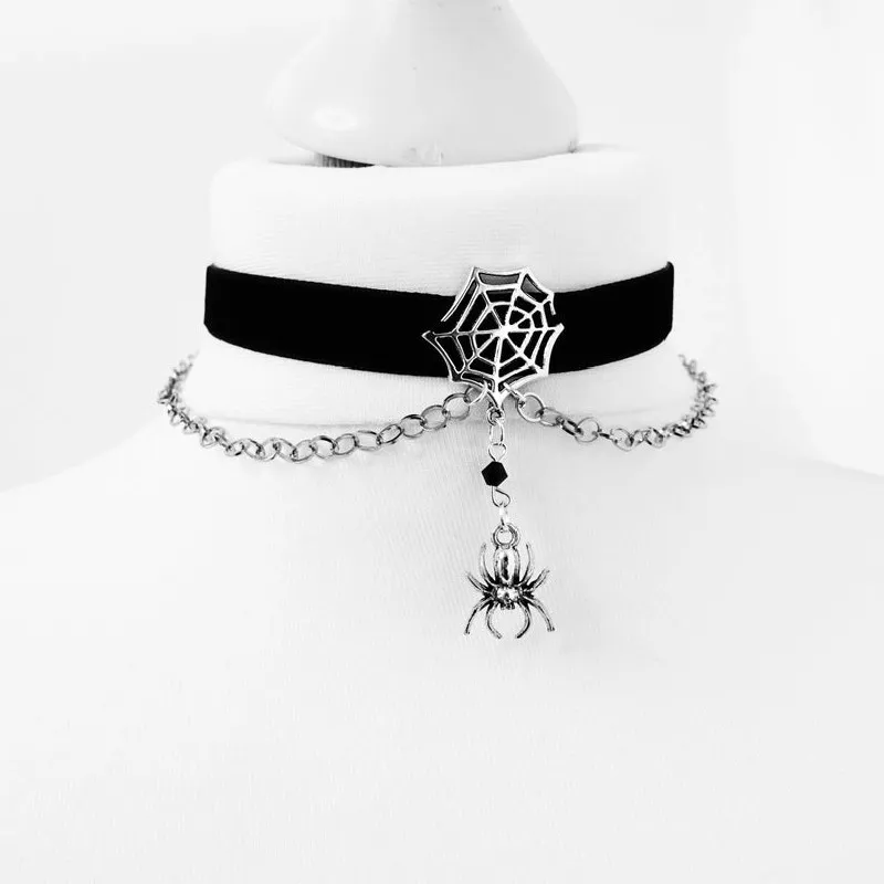 Gothic Spider Choker Necklace