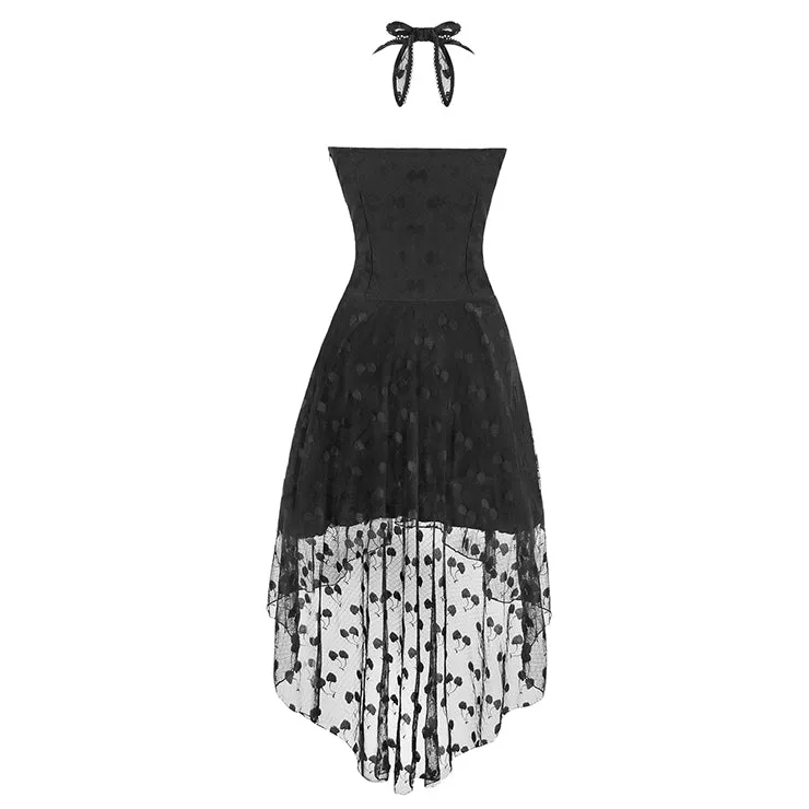 Gothic Vintage Black Lace Dress