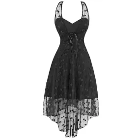 Gothic Vintage Black Lace Dress