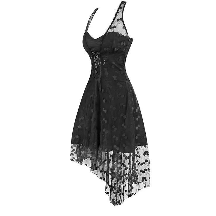 Gothic Vintage Black Lace Dress