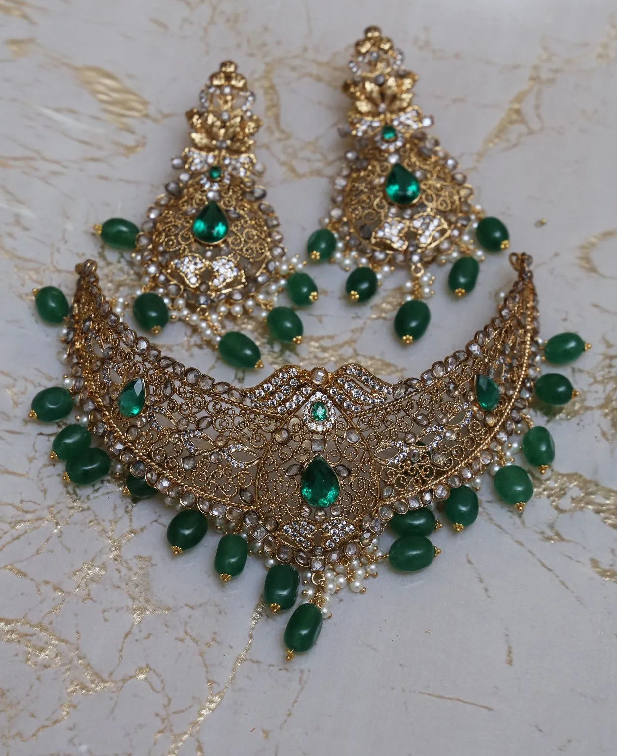 Green Maharani Choker Necklace