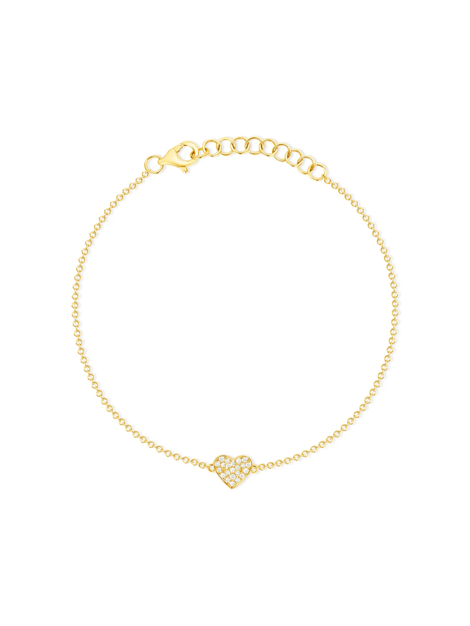 Hallie Diamond Single Heart Bracelet 14K