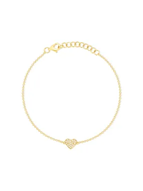 Hallie Diamond Single Heart Bracelet 14K