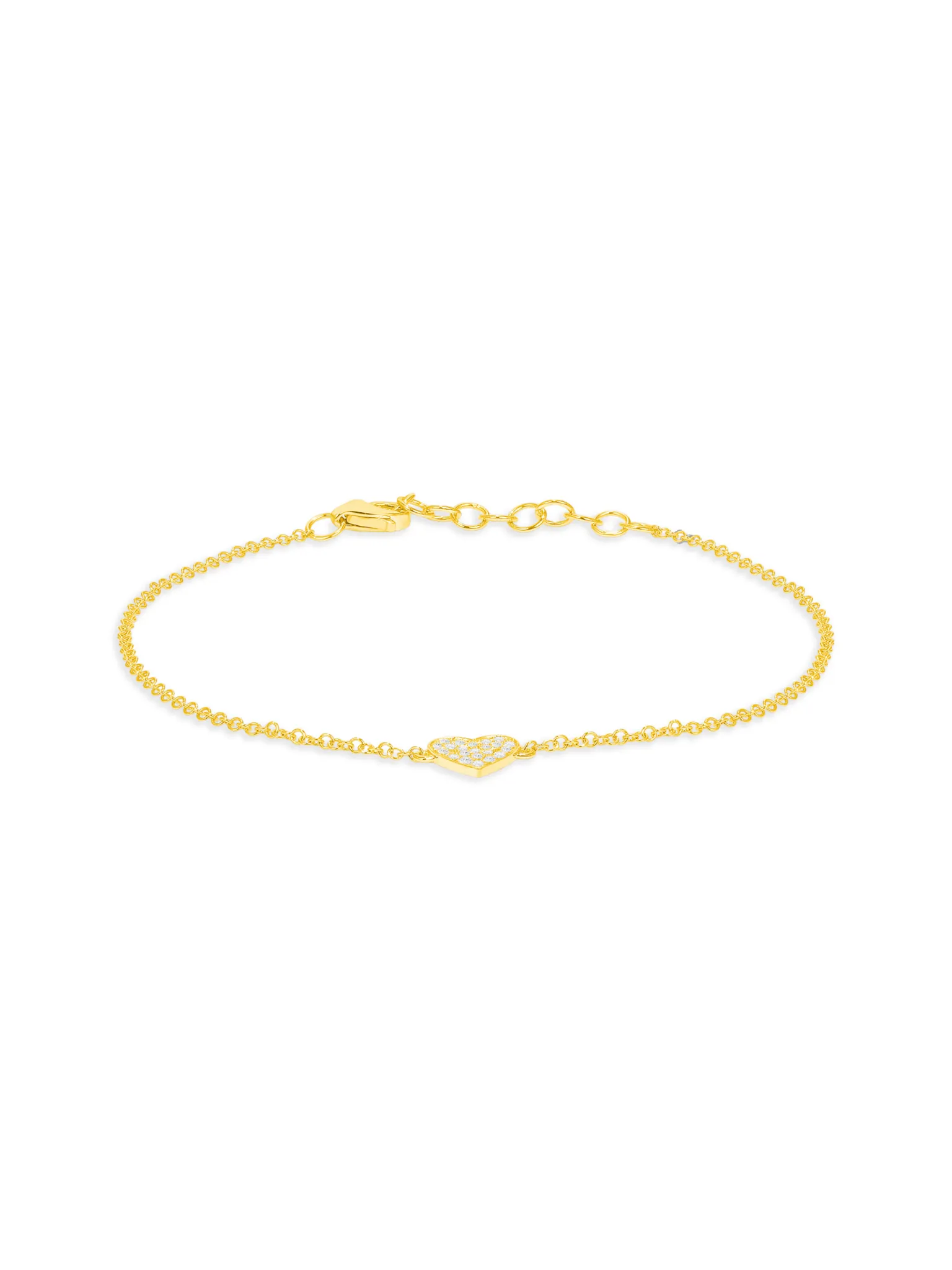 Hallie Diamond Single Heart Bracelet 14K